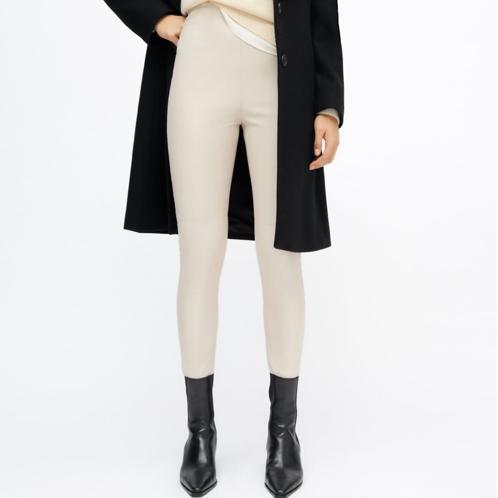 ZARA High Waisted Faux Leather Leggings